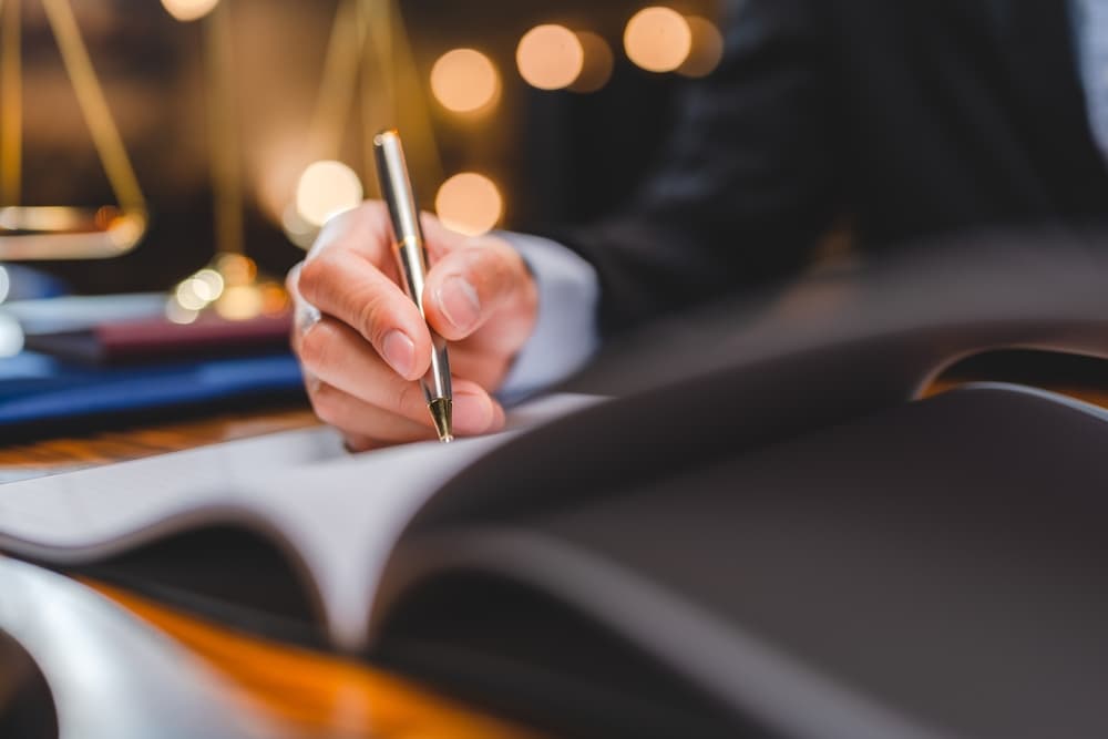 Probate Attorney working on case file