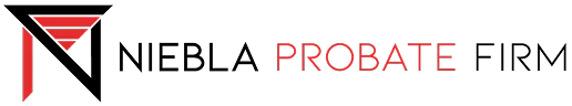 Red and black graphic design featuring the word "PROBATE" in bold red letters.